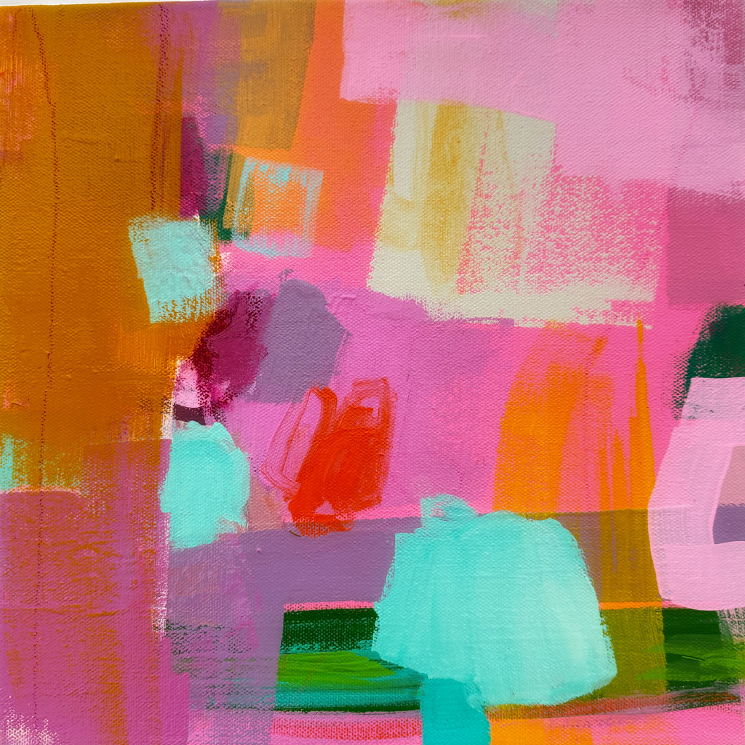 12 x 12 Mixed Media on Canvas in Gold Float Frame 2
